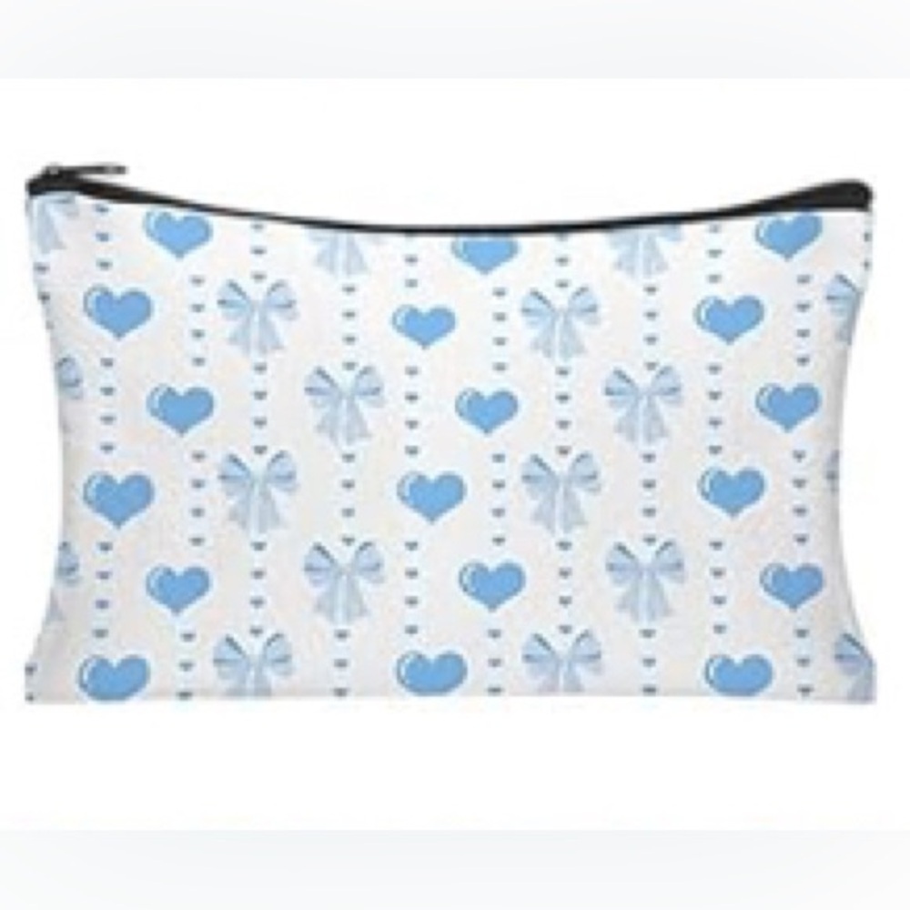 Blue Bow Makeup Bag